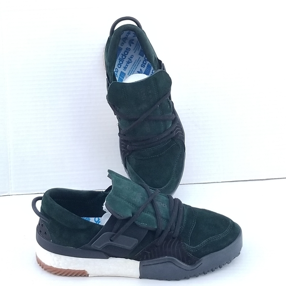 ADIDAS x ALEXANER WANG AW Bball GREEN NIGHT  Lo Sneakers 2017 - Picture 5 of 16